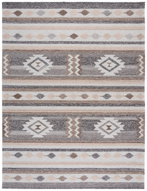 Safavieh Ebony Hand-tufted Area Rug - Luxurious Wool & Cotton Blend, Geometric Design For Timeless Elegance Brown ,Grey 80% Wool % 20% Cotton Ebn530t-9