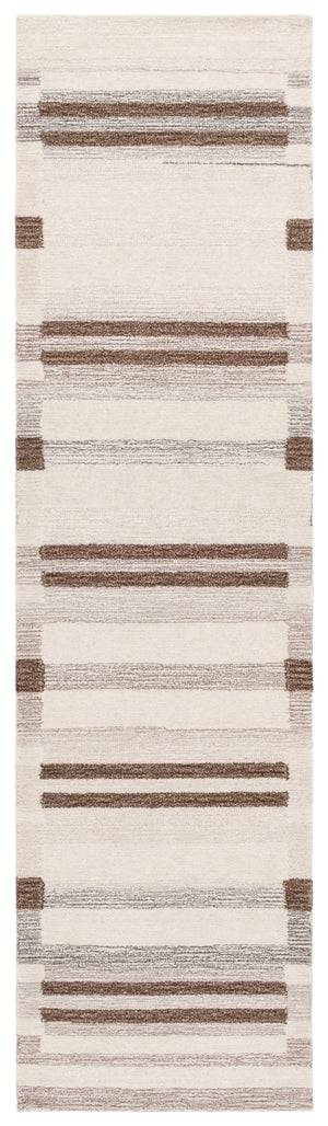 Safavieh Ebony Hand-tufted Runner Rug - Luxurious Wool Blend, Contemporary Geometric Design For Timeless Elegance Brown ,Ivory 80% Wool % 20% Cotton Ebn531t-29