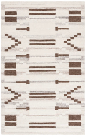 Safavieh Ebony Hand-tufted Area Rug - Luxurious Wool & Cotton Blend With Bold Geometric Design For Elegance Brown ,Ivory 80% Wool % 20% Cotton Ebn531t-6