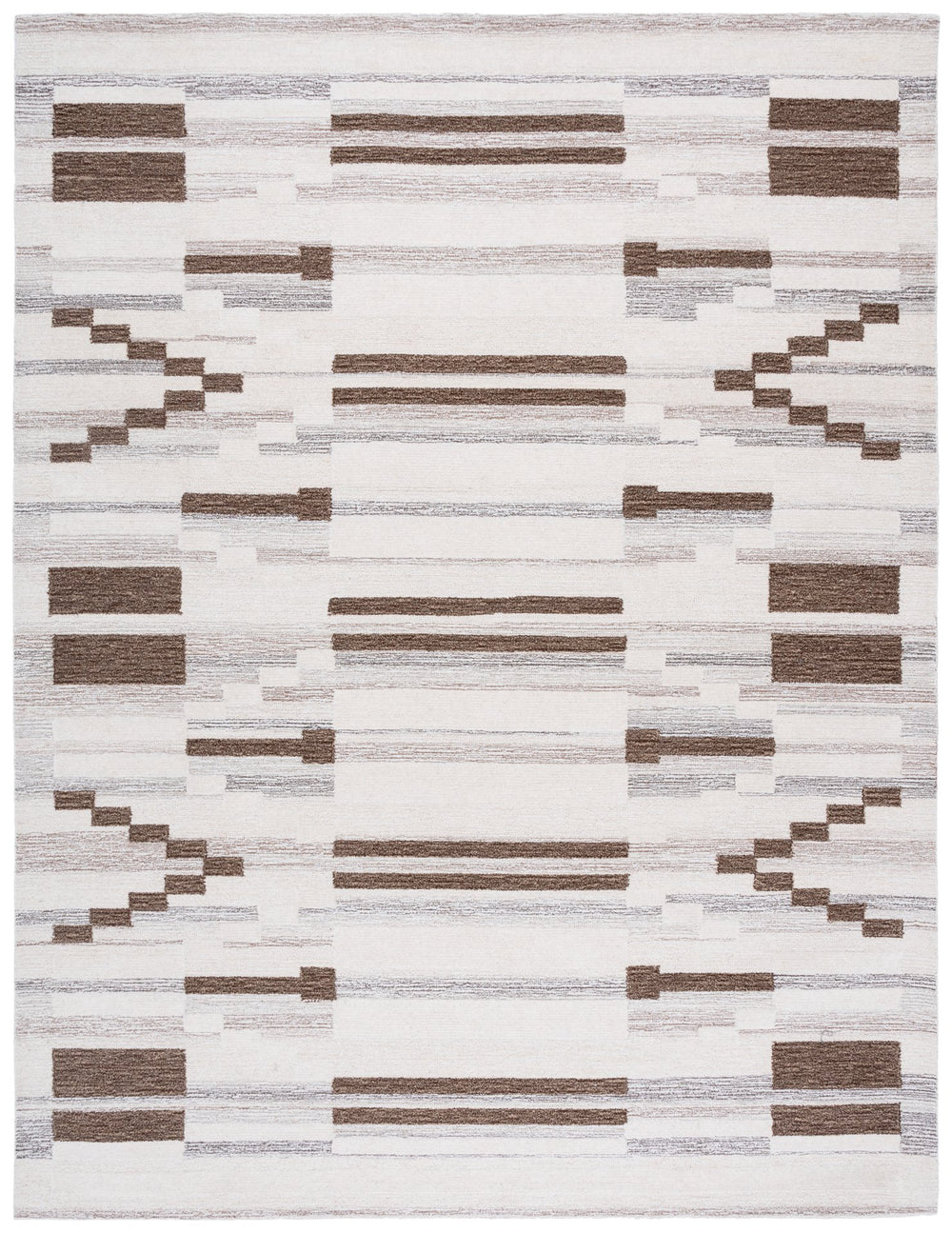 Safavieh Ebony Hand-tufted Runner Rug - Luxurious Wool Blend, Contemporary Geometric Design For Timeless Elegance Brown ,Ivory 80% Wool % 20% Cotton Ebn531t-8