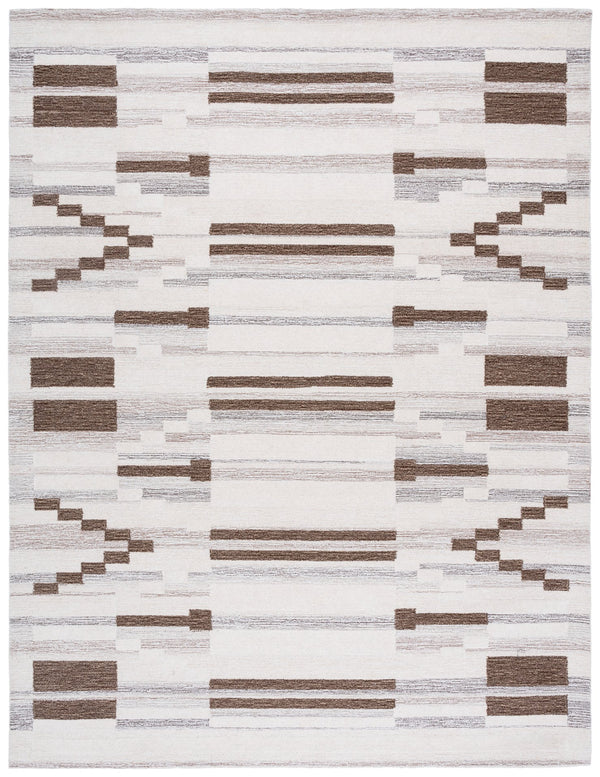 Safavieh Ebony Hand-tufted Runner Rug - Luxurious Wool Blend, Contemporary Geometric Design For Timeless Elegance Brown ,Ivory 80% Wool % 20% Cotton Ebn531t-8
