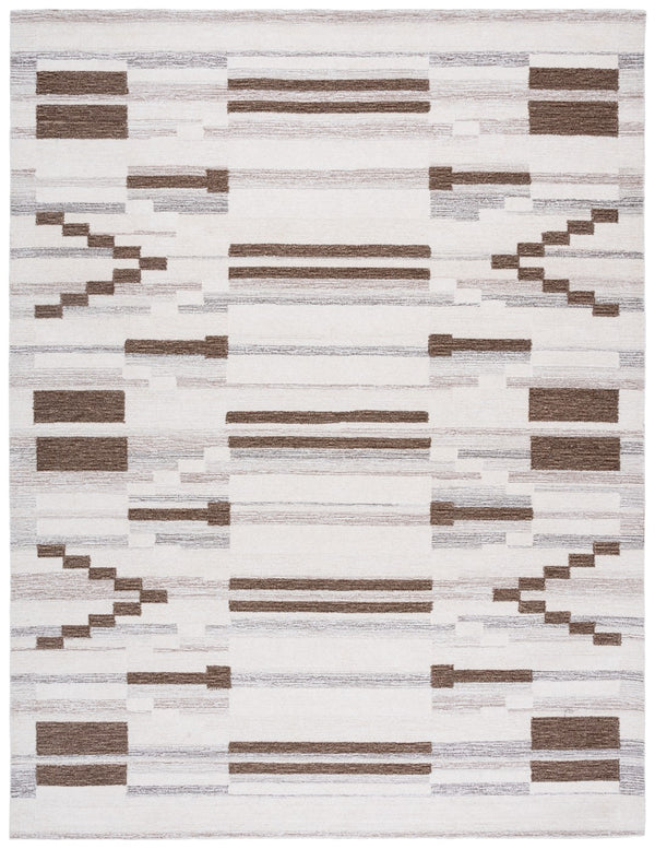 Safavieh Ebony Hand-tufted Area Rug - Luxurious Wool & Cotton Blend With Bold Geometric Design For Elegance Brown ,Ivory 80% Wool % 20% Cotton Ebn531t-6
