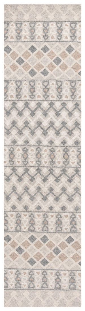 Safavieh Ebony Hand-tufted Runner Rug In Elegant Grey And Ivory - Luxurious Wool Blend For High-traffic Areas Grey ,Ivory 80% Wool % 20% Cotton Ebn532f-29