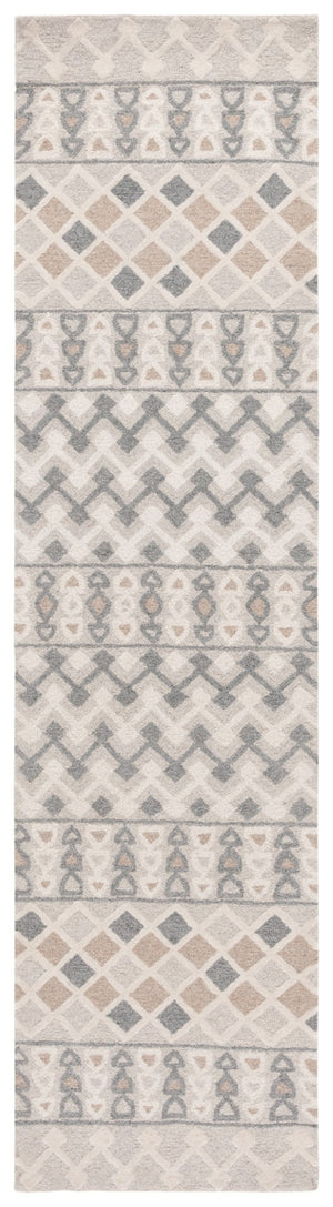 Safavieh Ebony Hand Tufted Wool And Cotton Area Rug - Luxurious Geometric Design For Elegant Home Décor Grey ,Ivory 80% Wool % 20% Cotton Ebn532f-6