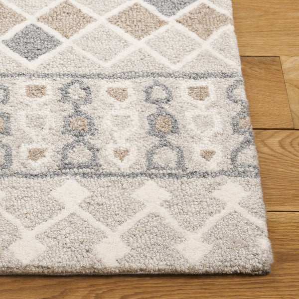 Safavieh Ebony Hand-tufted Runner Rug In Elegant Grey And Ivory - Luxurious Wool Blend For High-traffic Areas Grey ,Ivory 80% Wool % 20% Cotton Ebn532f-5