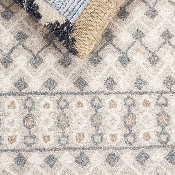 Safavieh Ebony Hand-tufted Runner Rug In Elegant Grey And Ivory - Luxurious Wool Blend For High-traffic Areas Grey ,Ivory 80% Wool % 20% Cotton Ebn532f-5