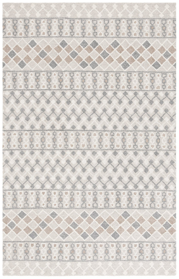 Safavieh Ebony Hand-tufted Runner Rug In Elegant Grey And Ivory - Luxurious Wool Blend For High-traffic Areas Grey ,Ivory 80% Wool % 20% Cotton Ebn532f-5