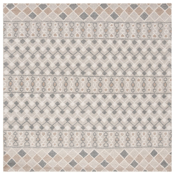 Safavieh Ebony Hand-tufted Runner Rug In Elegant Grey And Ivory - Luxurious Wool Blend For High-traffic Areas Grey ,Ivory 80% Wool % 20% Cotton Ebn532f-6sq