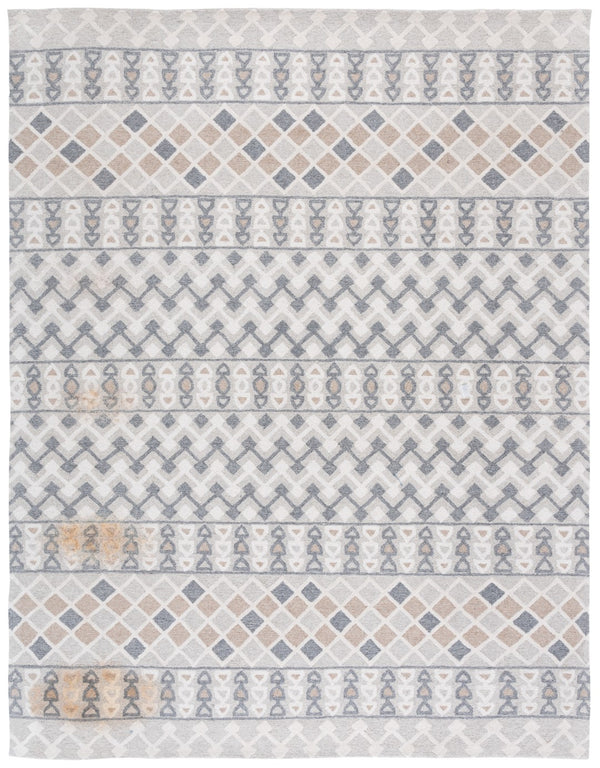 Safavieh Ebony Hand Tufted Wool And Cotton Area Rug - Luxurious Geometric Design For Elegant Home Décor Grey ,Ivory 80% Wool % 20% Cotton Ebn532f-6