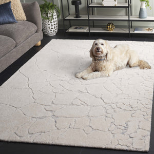 Safavieh Ebony Hand-tufted Runner Rug - Elegant Abstract Design In Soft Wool Blend For Modern Home Décor Ivory ,Grey 80% Wool,20% Cotton Ebn533a-5