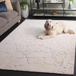 Safavieh Ebony Area Rug - Hand-tufted Luxury With Modern Abstract Design For Stylish Home Decor And Comfort Ivory ,Grey 80% Wool,20% Cotton Ebn533a-9