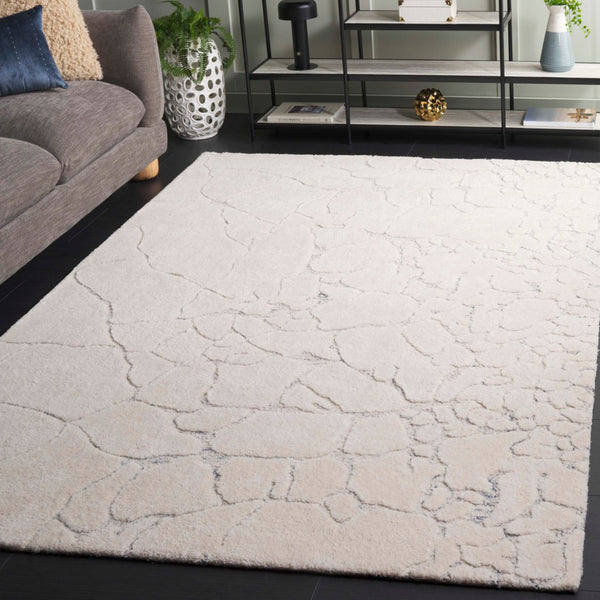 Safavieh Ebony Area Rug - Hand-tufted Luxury With Modern Abstract Design For Stylish Home Decor And Comfort Ivory ,Grey 80% Wool,20% Cotton Ebn533a-9