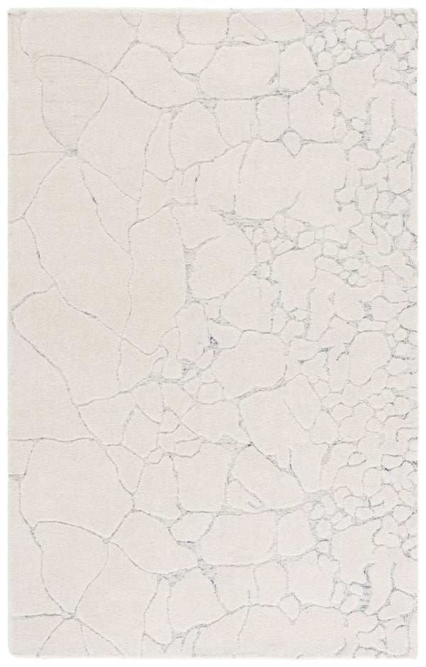 Safavieh Ebony Hand-tufted Runner Rug - Elegant Abstract Design In Soft Wool Blend For Modern Home Décor Ivory ,Grey 80% Wool,20% Cotton Ebn533a-5