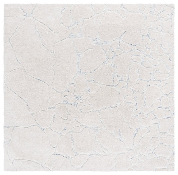 Safavieh Ebony Hand-tufted Runner Rug - Elegant Abstract Design In Soft Wool Blend For Modern Home Décor Ivory ,Grey 80% Wool,20% Cotton Ebn533a-6sq