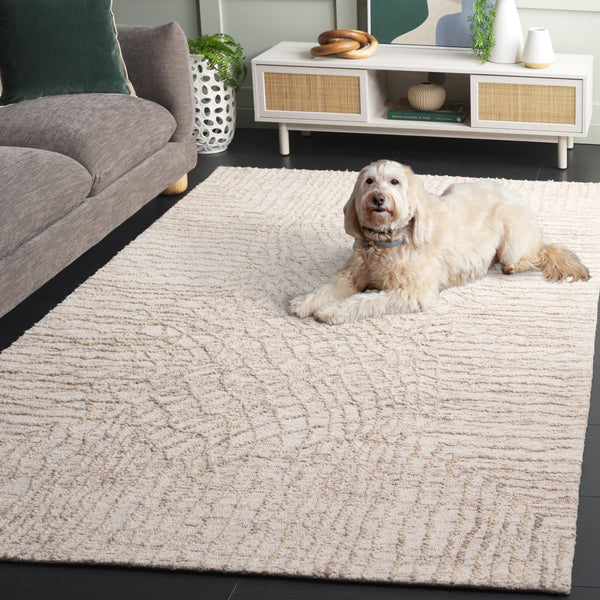 Safavieh Ebony Handcrafted Runner Area Rug - Modern Elegance For Hallways With Soft Wool-cotton Blend Beige ,Grey 80% Wool,20% Cotton Ebn534b-5