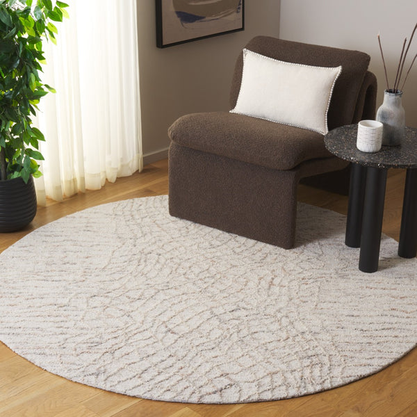 Safavieh Ebony Hand Tufted Modern Area Rug – Elegant Wool & Cotton Blend For Contemporary Home Décor Beige ,Grey 80% Wool,20% Cotton Ebn534b-6