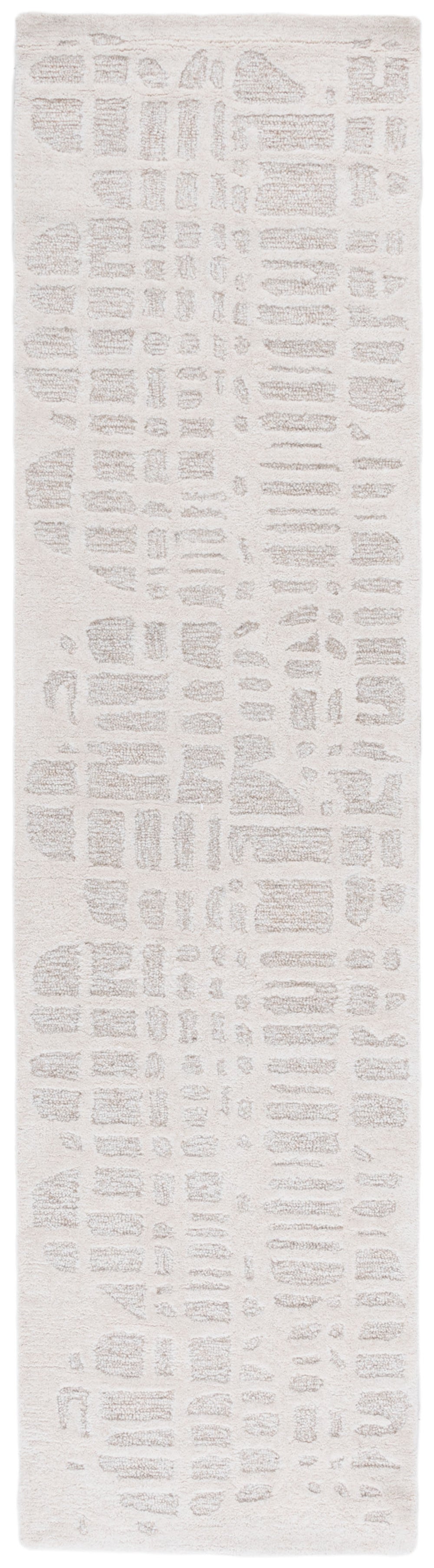 Safavieh Ebony Hand-tufted Runner Rug - Luxurious Modern Design With Abstract Patterns For Any Space Ivory ,Grey 80% Wool,20% Cotton Ebn535a-6sq