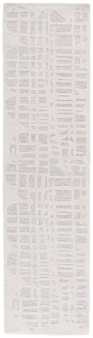 Safavieh Ebony Hand-tufted Runner Rug - Luxurious Modern Design With Abstract Patterns For Any Space Ivory ,Grey 80% Wool,20% Cotton Ebn535a-29