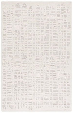 Safavieh Ebony Hand-tufted Runner Rug - Luxurious Modern Design With Abstract Patterns For Any Space Ivory ,Grey 80% Wool,20% Cotton Ebn535a-5