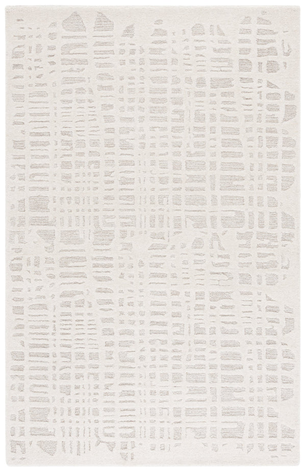 Safavieh Ebony Hand-tufted Runner Rug - Luxurious Modern Design With Abstract Patterns For Any Space Ivory ,Grey 80% Wool,20% Cotton Ebn535a-5