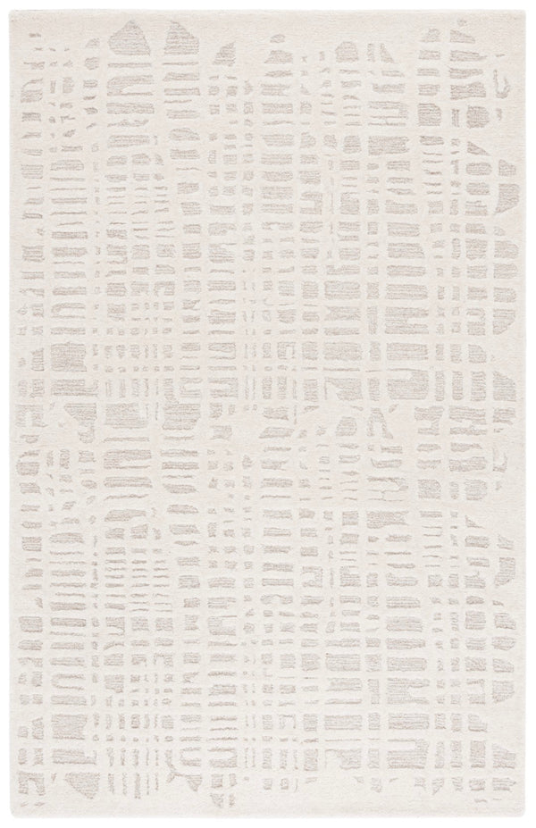 Safavieh Ebony Area Rug: Hand-tufted Wool And Cotton Blend, Luxurious Softness For Modern Home Décor Ivory ,Grey 80% Wool,20% Cotton Ebn535a-4