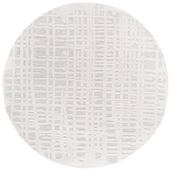 Safavieh Ebony Hand-tufted Runner Rug - Luxurious Modern Design With Abstract Patterns For Any Space Ivory ,Grey 80% Wool,20% Cotton Ebn535a-6r