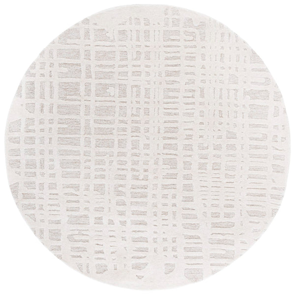 Safavieh Ebony Area Rug: Hand-tufted Wool And Cotton Blend, Luxurious Softness For Modern Home Décor Ivory ,Grey 80% Wool,20% Cotton Ebn535a-4