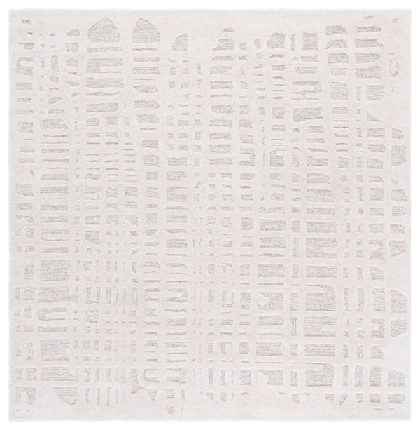 Safavieh Ebony Area Rug: Hand-tufted Wool And Cotton Blend, Luxurious Softness For Modern Home Décor Ivory ,Grey 80% Wool,20% Cotton Ebn535a-4