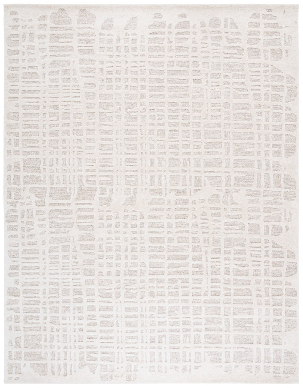 Safavieh Ebony Area Rug: Hand-tufted Wool And Cotton Blend, Luxurious Softness For Modern Home Décor Ivory ,Grey 80% Wool,20% Cotton Ebn535a-4