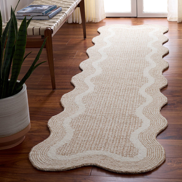 Safavieh Ebony Hand-Tufted 9X12 Ivory Beige Wool-Cotton Rug — Low-Profile 3/8" Pile, Neutral Modern Texture EBN536A-9