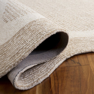 Safavieh Ebony Hand-Tufted 9X12 Ivory Beige Wool-Cotton Rug — Low-Profile 3/8" Pile, Neutral Modern Texture EBN536A-9