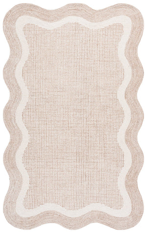 Safavieh Ebony Hand-Tufted 9X12 Ivory Beige Wool-Cotton Rug — Low-Profile 3/8" Pile, Neutral Modern Texture EBN536A-9