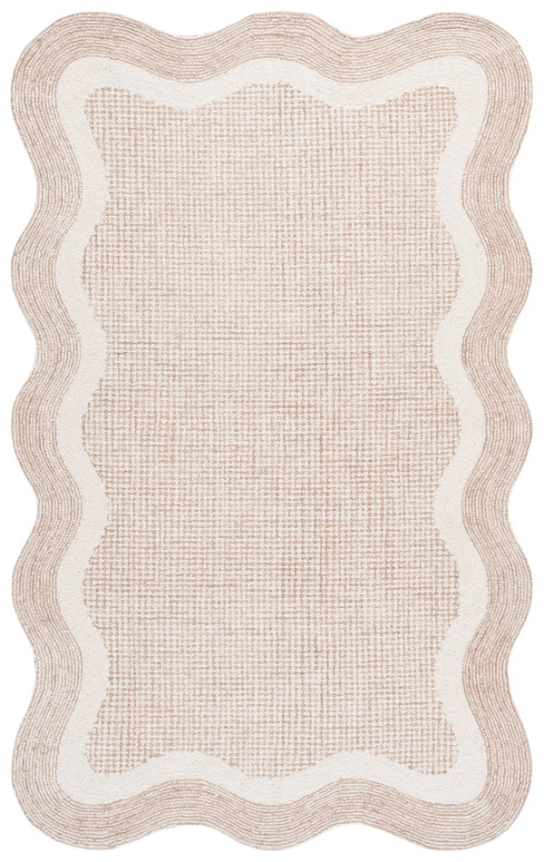 Safavieh Ebony Hand-Tufted 9X12 Ivory Beige Wool-Cotton Rug — Low-Profile 3/8" Pile, Neutral Modern Texture EBN536A-9