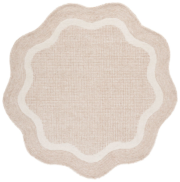 Safavieh Ebony Hand-Tufted 9X12 Ivory Beige Wool-Cotton Rug — Low-Profile 3/8" Pile, Neutral Modern Texture EBN536A-9