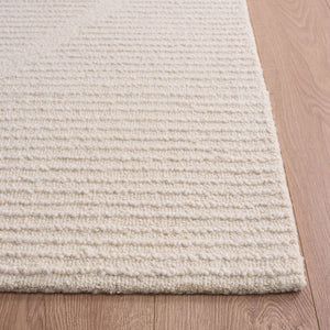 Safavieh Ebony Ivory Hand-Tufted 8X10 Wool-Cotton Rug — Low-Profile 3/8" Pile, Neutral Solid For Modern Homes EBN539A-8