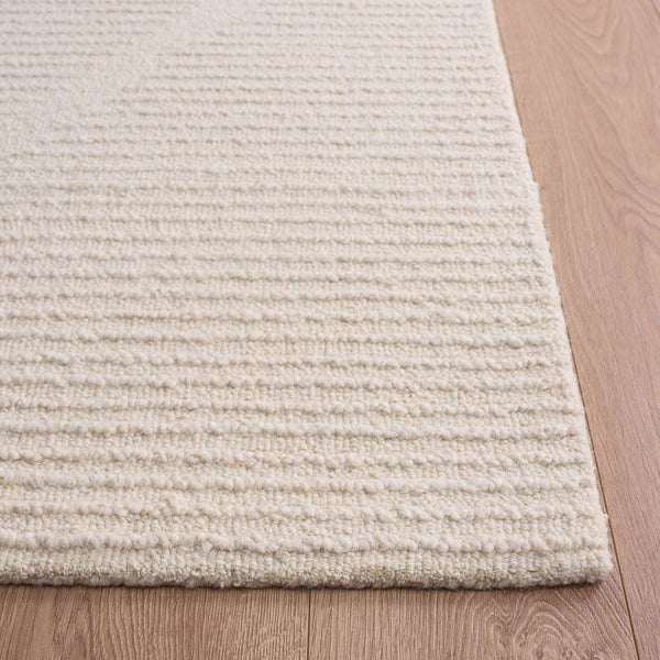 Safavieh Ebony Ivory Hand-Tufted 8X10 Wool-Cotton Rug — Low-Profile 3/8" Pile, Neutral Solid For Modern Homes EBN539A-8