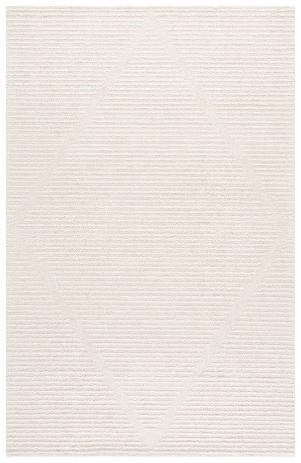 Safavieh Ebony Ivory Hand-Tufted 8X10 Wool-Cotton Rug — Low-Profile 3/8" Pile, Neutral Solid For Modern Homes EBN539A-8