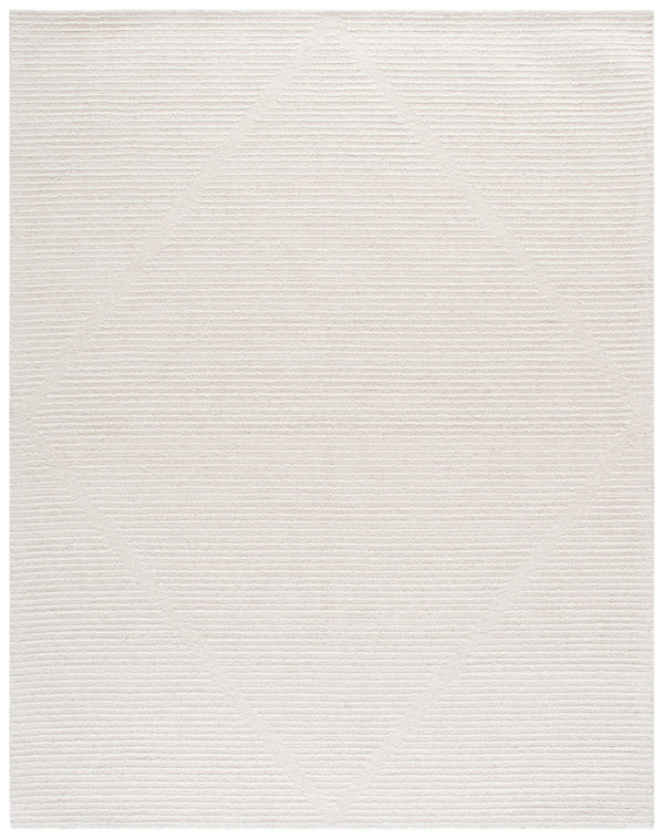 Safavieh Ebony Ivory Hand-Tufted 8X10 Wool-Cotton Rug — Low-Profile 3/8" Pile, Neutral Solid For Modern Homes EBN539A-8