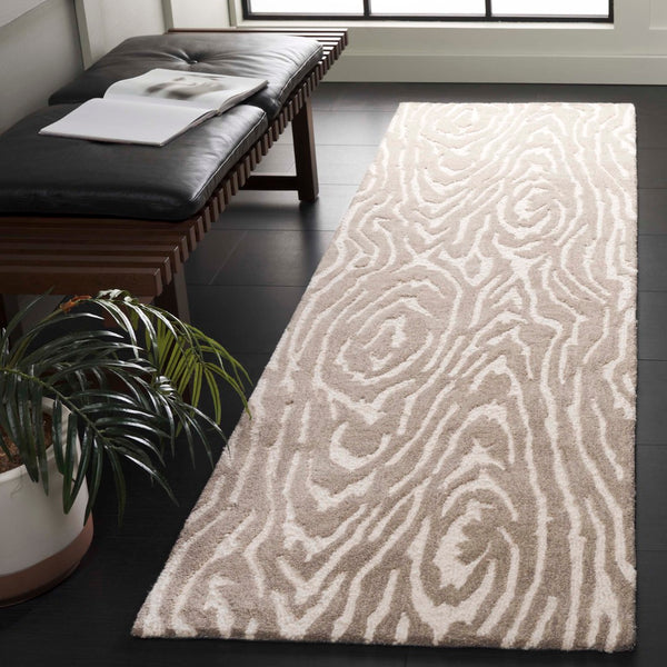 Safavieh Ebony Hand-tufted Area Rug: Luxurious Wool Blend, Modern Design, Perfect For Home Decor Elegance Grey ,Ivory 80% Wool,20% Cotton Ebn550f-8