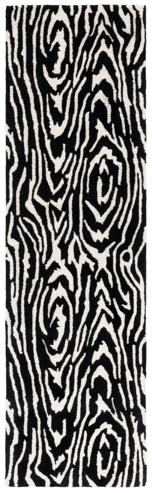 Safavieh Ebony Modern Hand-tufted Area Rug – Elegant Runner For Hallways, Entryways, And Home Decor Luxury Black ,Ivory 80% Wool,20% Cotton Ebn550z-28