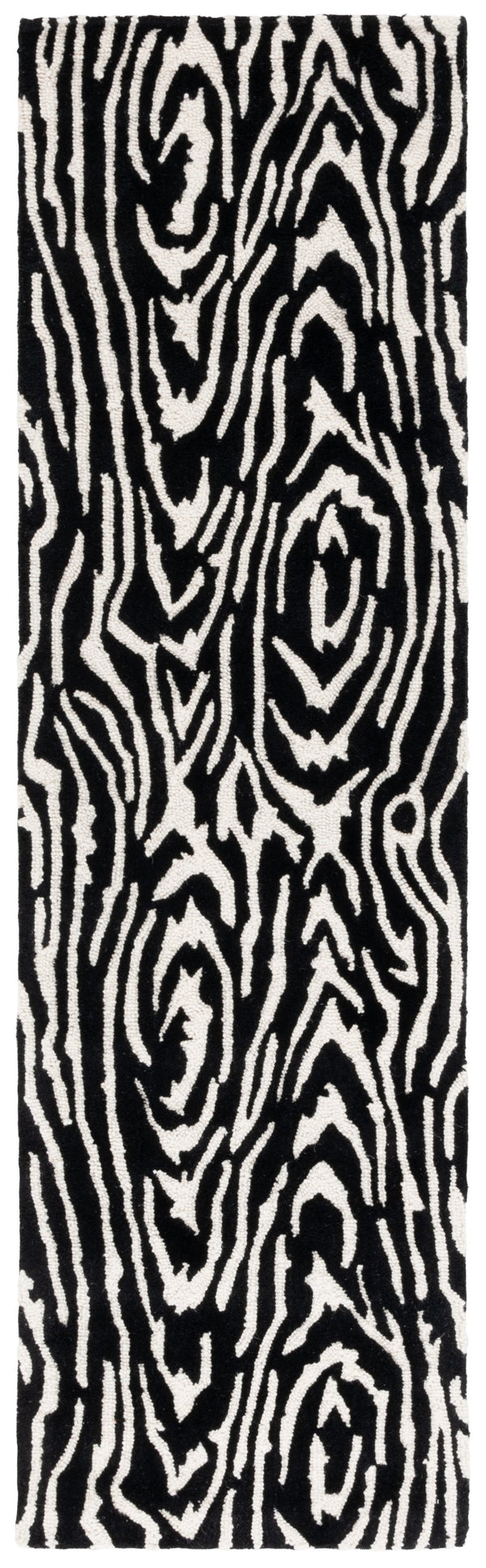 Safavieh Ebony Modern Hand-tufted Area Rug – Elegant Runner For Hallways, Entryways, And Home Decor Luxury Black ,Ivory 80% Wool,20% Cotton Ebn550z-28