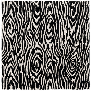 Safavieh Ebony Modern Hand-tufted Area Rug – Elegant Runner For Hallways, Entryways, And Home Decor Luxury Black ,Ivory 80% Wool,20% Cotton Ebn550z-6sq