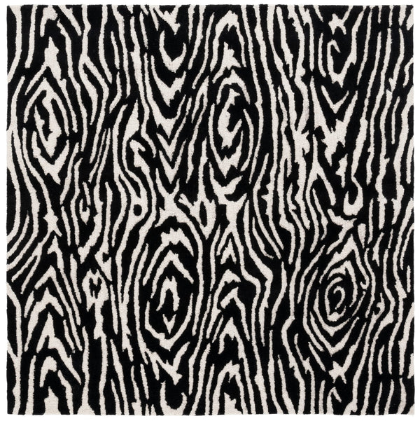 Safavieh Ebony Modern Hand-tufted Area Rug – Elegant Runner For Hallways, Entryways, And Home Decor Luxury Black ,Ivory 80% Wool,20% Cotton Ebn550z-6sq