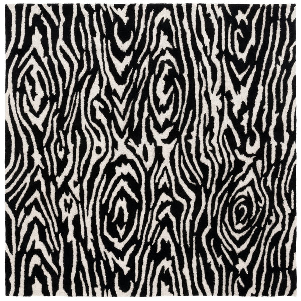 Safavieh Ebony Hand-tufted Area Rug: Luxurious Wool Blend, Modern Design, Perfect For Home Decor Elegance Black ,Ivory 80% Wool,20% Cotton Ebn550z-8
