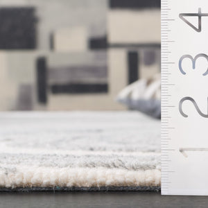 Safavieh Ebony Modern Area Rug - Hand-tufted Luxury Craftsmanship For Sophisticated Home Décor And Comfort Ivory ,Grey 80% Wool,20% Cotton Ebn551f-4