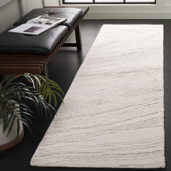 Safavieh Ebony Hand Tufted Runner Rug - Luxurious Ivory And Beige Design For Modern Home Décor Elegance Ivory ,Light Grey 80% Wool,20% Cotton Ebn551g-28