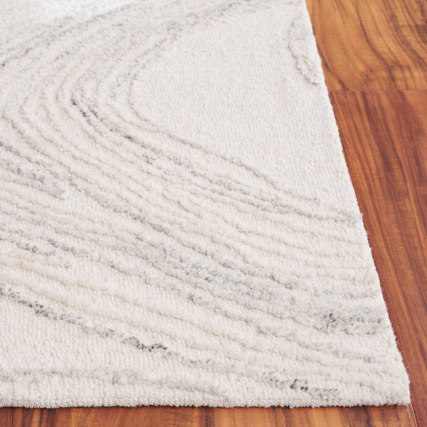 Safavieh Ebony Modern Area Rug - Hand-tufted Luxury Craftsmanship For Sophisticated Home Décor And Comfort Ivory ,Light Grey 80% Wool,20% Cotton Ebn551g-4