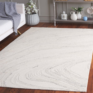 Safavieh Ebony Hand Tufted Runner Rug - Luxurious Ivory And Beige Design For Modern Home Décor Elegance Ivory ,Light Grey 80% Wool,20% Cotton Ebn551g-5