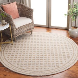 Safavieh Ebony Hand-tufted Area Rug - Luxurious Comfort & Elegant Design For Any Space, Eco-friendly Craftsmanship Ivory ,Beige 50% Wool 30% Jute 20% Cotton Ebn604a-9