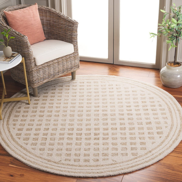 Safavieh Ebony Hand-tufted Area Rug - Luxurious Comfort & Elegant Design For Any Space, Eco-friendly Craftsmanship Ivory ,Beige 50% Wool 30% Jute 20% Cotton Ebn604a-9